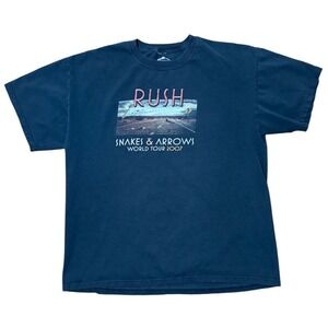 Vintage Y2K Rush Snakes & Arrows World Tour 2007 Rock Band Concert Merch T-shirt